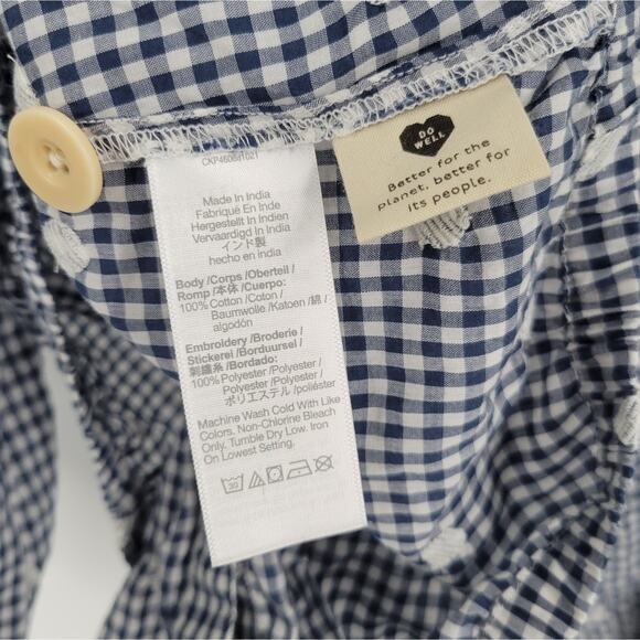 Madewell Gingham Check Embroidered Button Back Shirt 1X - Picture 11 of 13
